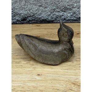 Handcrafted Gray Stone Duck Figurine - Decorative Home Accent